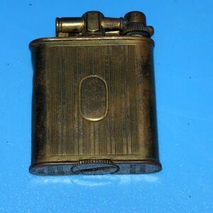 Vintage 1930s Park Sherman pocket lighter 18kt gold plated art deco lift arm